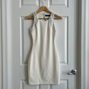 GUESS - White Bodycon Mini Dress with Studs (size 2)
